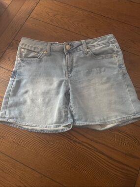 Seven7 Light light distressed Blue Denim Jean Shorts, 8
